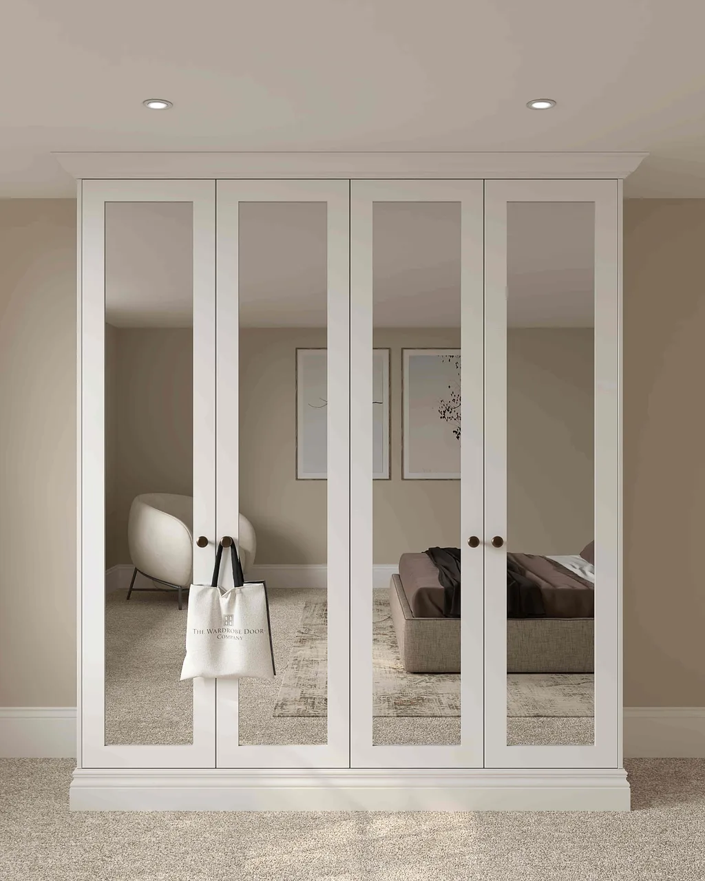 Picture of a Shaker Glass Wardrobe door in a room
